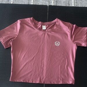 Pink Cropped T-Shirt with Logo